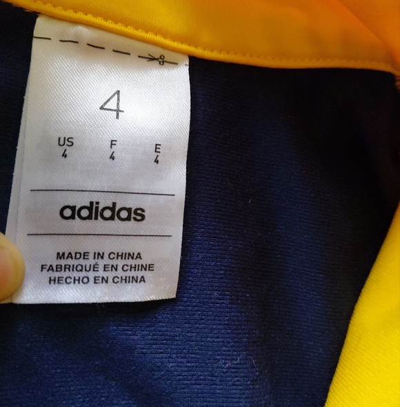 Adidas Toddler Boys Gold/ Navy Blue Track Jacket Size 4 - Picture 4 of 10